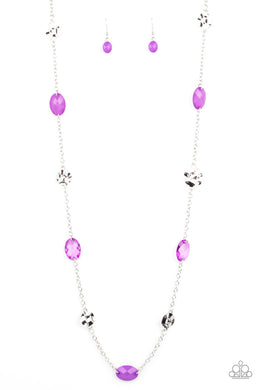 Glossy Glamorous - Purple Necklace