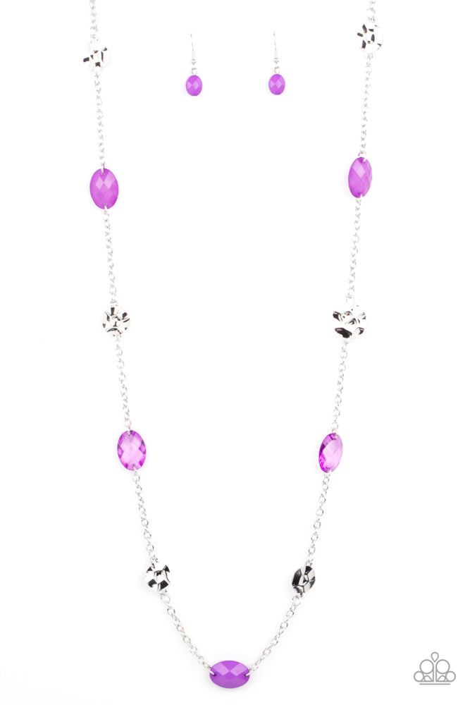 Glossy Glamorous - Purple Necklace