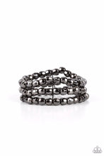 Load image into Gallery viewer, Magnetically Maven - Black Gunmetal Stretchy Bracelet