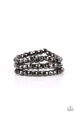 Magnetically Maven - Black Gunmetal Stretchy Bracelet