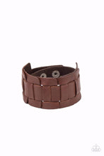 Load image into Gallery viewer, Plainly Plaited - Brown Adjustable Snap Closure Bracelet