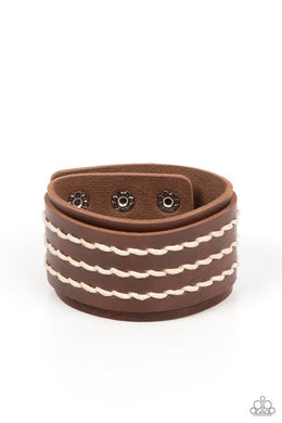 Real Ranchero - Brown Adjustable Snap Closure Bracelet