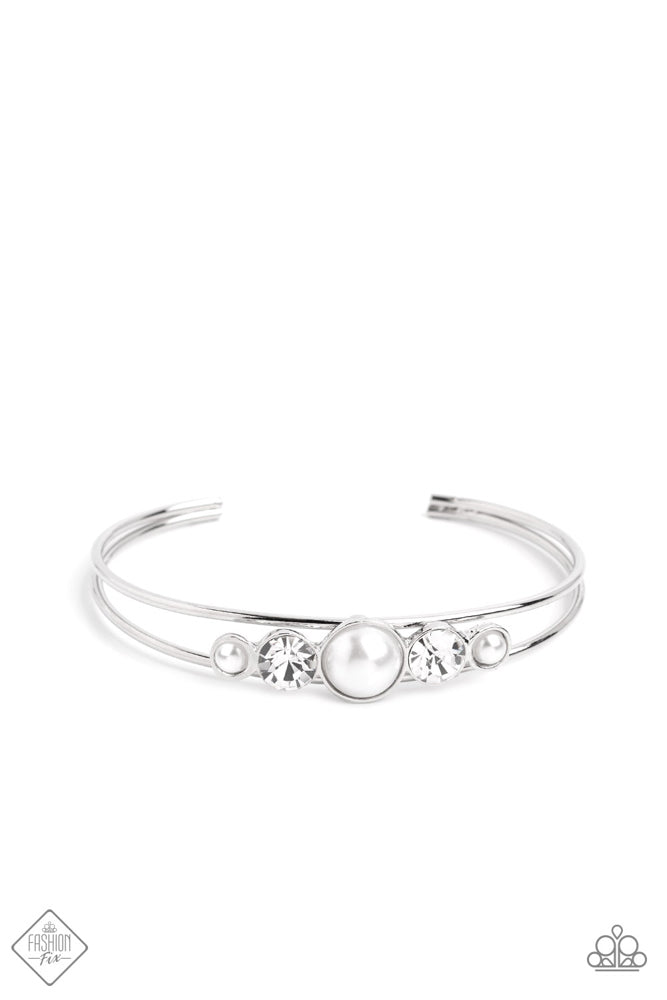 Wedding Waltz - White Cuff Bracelet