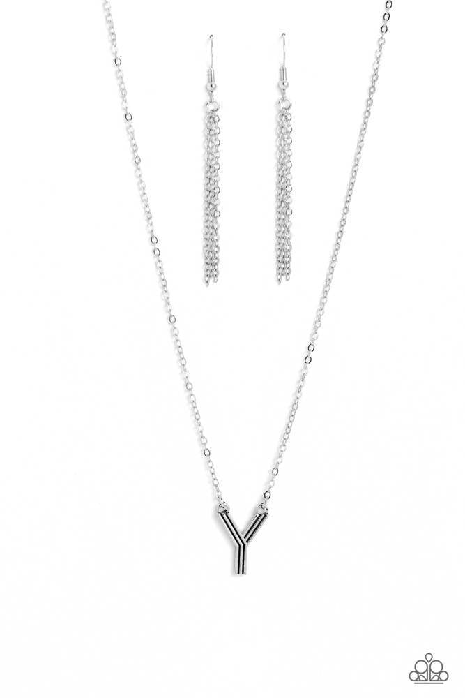 Leave Your Initials - Y - Silver Necklace