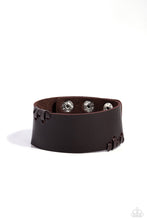 Load image into Gallery viewer, Leather Jacket Approved - Brown Adjustable Snap Closure Bracelet