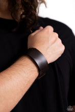 Load image into Gallery viewer, Leather Jacket Approved - Brown Adjustable Snap Closure Bracelet