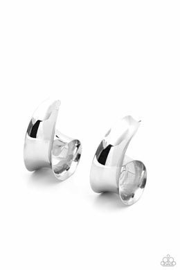 Curly Cadence - Silver Hoop Earrings