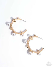 Load image into Gallery viewer, Poetic Pearls - Gold Hoop Earrings