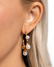 Load image into Gallery viewer, Poetic Pearls - Gold Hoop Earrings