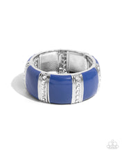 Load image into Gallery viewer, Colored Cameo - Blue Stretchy Bracelet