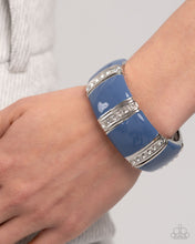 Load image into Gallery viewer, Colored Cameo - Blue Stretchy Bracelet