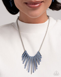 Fashionable Fringe - Blue Necklace