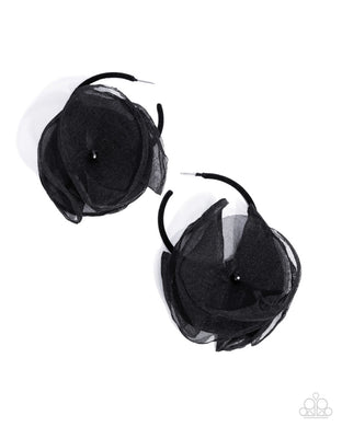 Passionate Promenade - Black Hoop Earrings