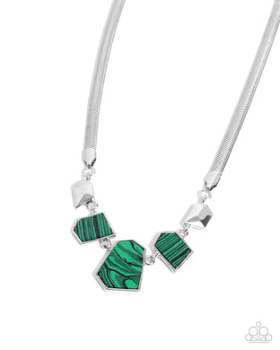 Lined Legacy - Green Necklace