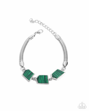 Lined Leisure - Green Bracelet