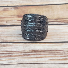 Load image into Gallery viewer, Paleo Patterns - Black Gunmetal Ring