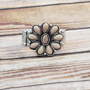 Stone Gardenia - Brown Ring