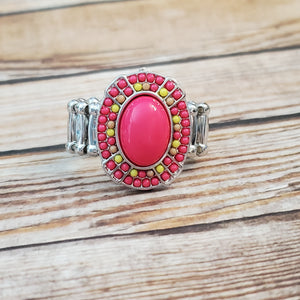 Colorfully Rustic - Pink Ring