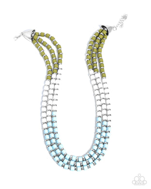 Trendy Trio - Blue Necklace