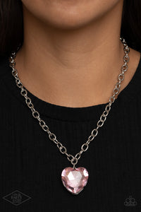 Flirtatiously Flashy - Pink Necklace