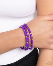 Load image into Gallery viewer, Radiantly Retro - Purple Stretchy Bracelets