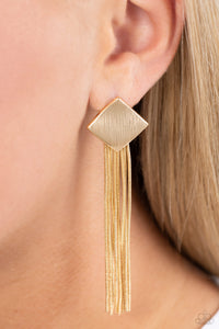 Experimental Elegance - Gold Post Earrings