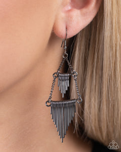 Greco Grotto - Black Gunmetal Earrings