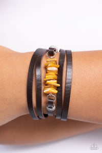 Tropical Trek - Yellow Adjustable Snap Closure Bracelet