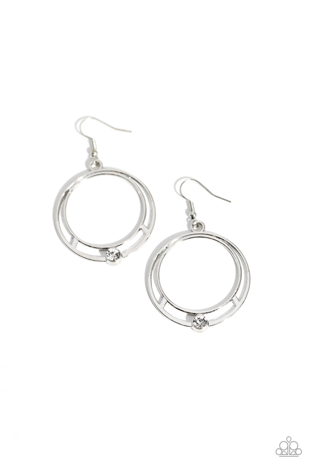 Refined Rotation - White Earrings