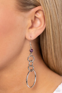 Glitzy Gesture - Purple Earrings