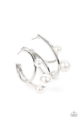 Metro Pier - White Hoop Earrings