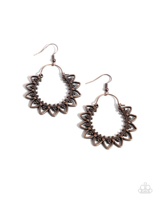 Botanical Tambourine - Copper Earrings