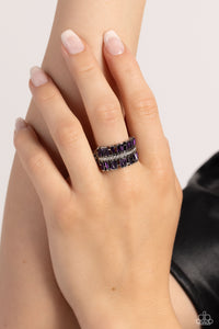 Staggering Stacks - Purple Dainty Ring