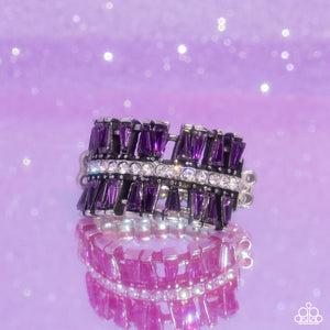 Staggering Stacks - Purple Dainty Ring