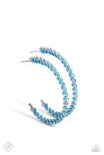 Load image into Gallery viewer, Put a STRING on It - Blue Hoop Earrings