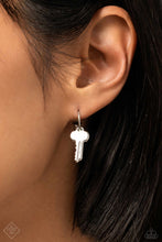 Load image into Gallery viewer, The Key to Everything - Silver Hoop Earrings