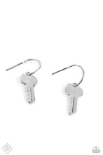 Load image into Gallery viewer, The Key to Everything - Silver Hoop Earrings