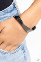 Load image into Gallery viewer, Rebellious Ribbons - Black Gunmetal Cuff Bracelet