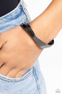 Rebellious Ribbons - Black Gunmetal Cuff Bracelet