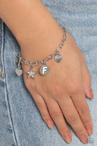 Legacy Letters - F - White Bracelet