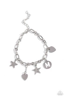 Legacy Letters - M - White Bracelet