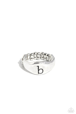 Monogram Memento - B - Silver Ring