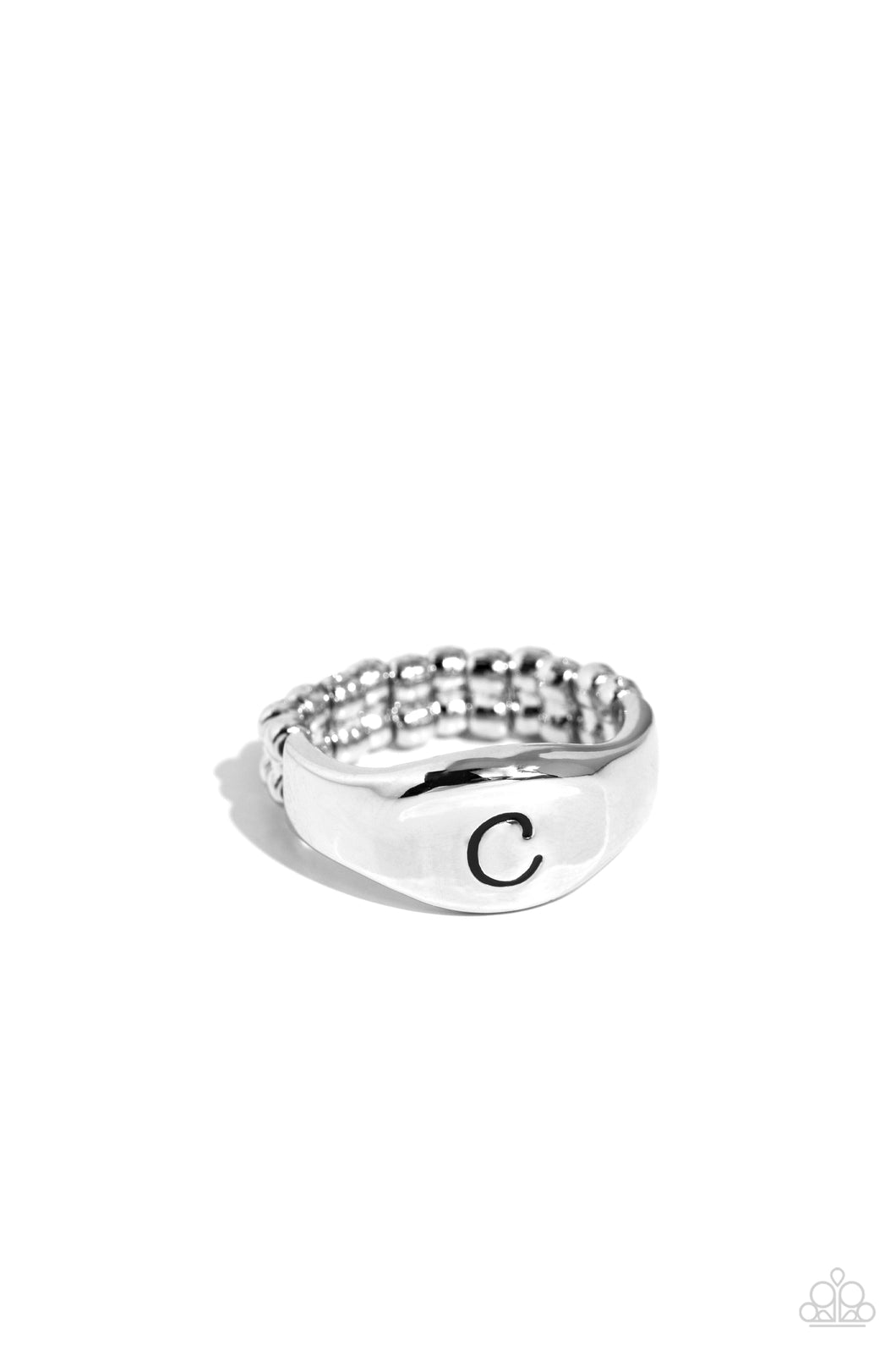 Monogram Memento - C - Silver Ring