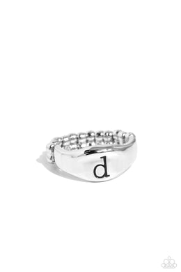 Monogram Memento - D - Silver Ring