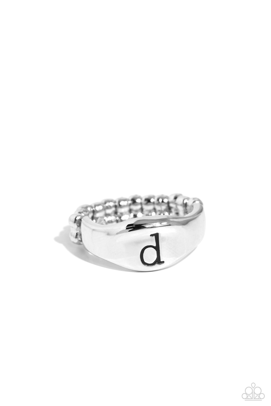 Monogram Memento - D - Silver Ring