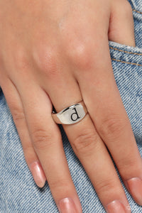 Monogram Memento - D - Silver Ring