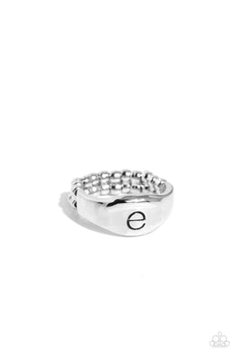 Monogram Memento - E - Silver Ring