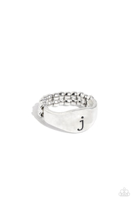 Monogram Memento - J - Silver Ring