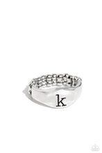 Load image into Gallery viewer, Monogram Memento - K - Silver Dainty Ring