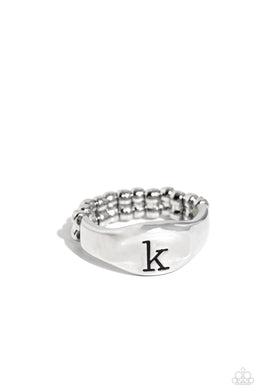 Monogram Memento - K - Silver Ring